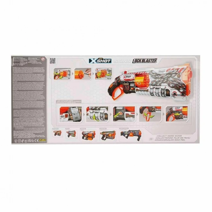 BFS  36606 X-Shot Skins Lock Blaster 16 Mermili Sünger Dart Atan Silah 56 cm -Sunman