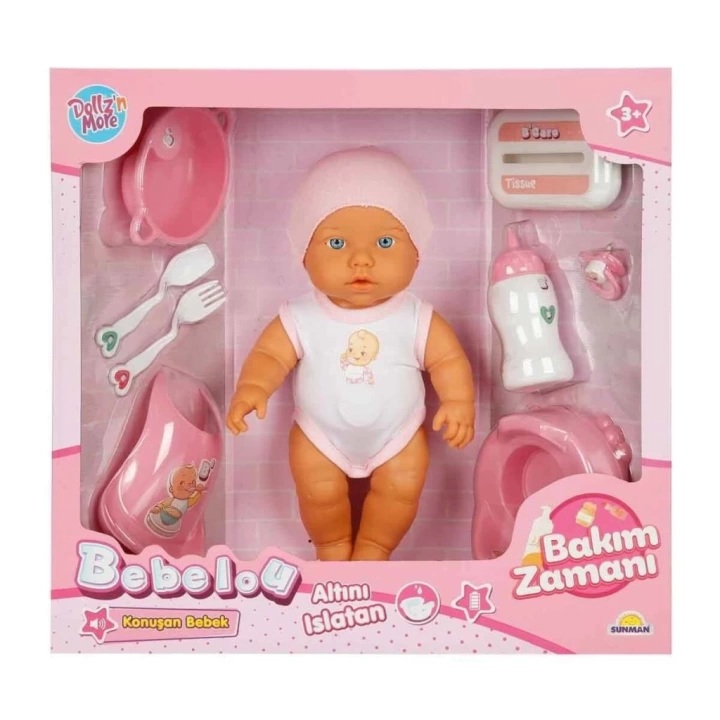 BFS   3823 Bebelou Bakım Zamanı Sesli Gülen Ağlayan Bebek 32 cm -Sunman