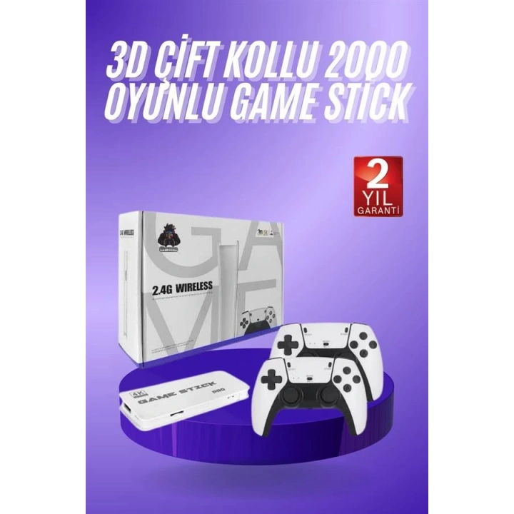 BFS 3D 4K HD 2.4G Game Stick 4K Ultra Hd Oyun Konsolu Çift Kollu