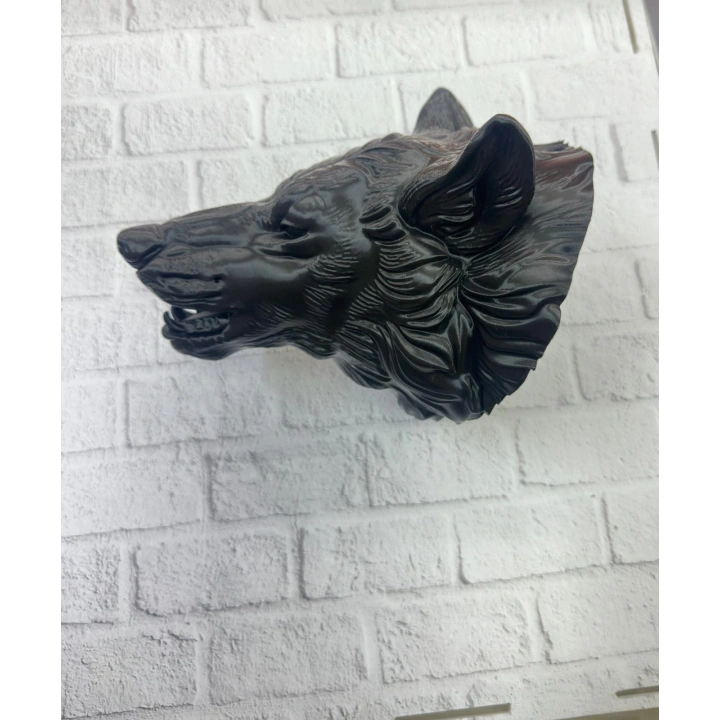 BFS 3D Siyah Ayı Başı Duvar Süsü Özel Tasarım Dekoratif Heykel 25x19 cm