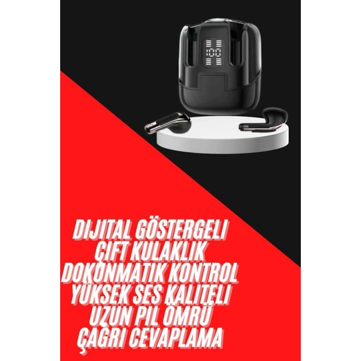 BFS 4 Adet Çift Kulaklık Dijital Göstergeli Yüksek Ses Kaliteli Bluetooth Kulaklık