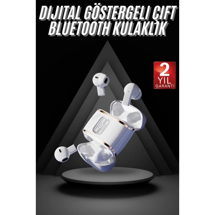 BFS 4 Adet Çift Kulaklık Dijital Göstergeli Yüksek Ses Kaliteli Bluetooth Kulaklık