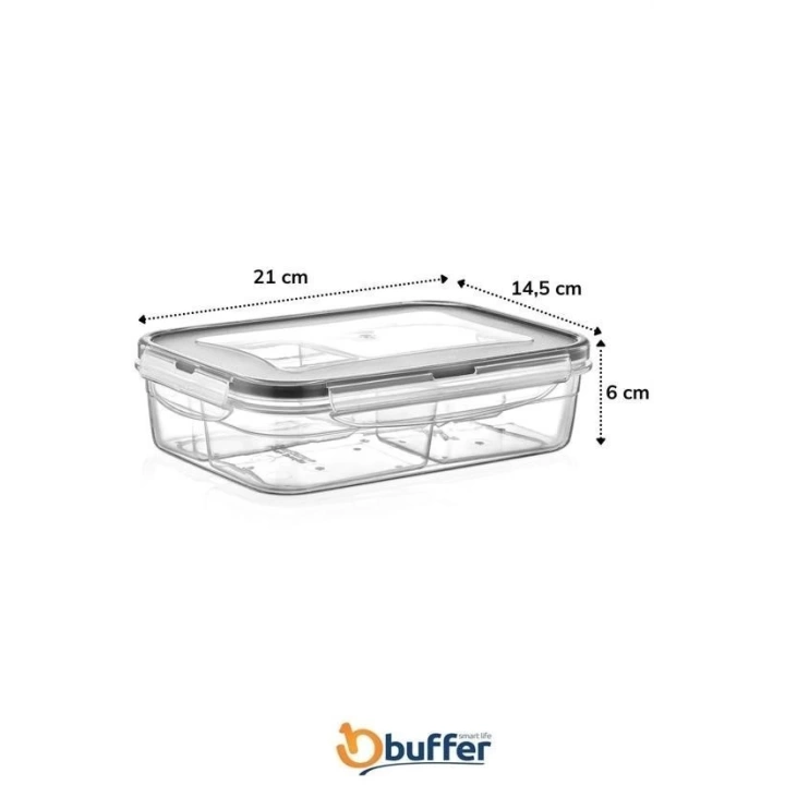 BFS  4 Bölmeli Sızdırmaz Contalı Kilitli Kapaklı 1 Litre Erzak Saklama Kabı -LC520