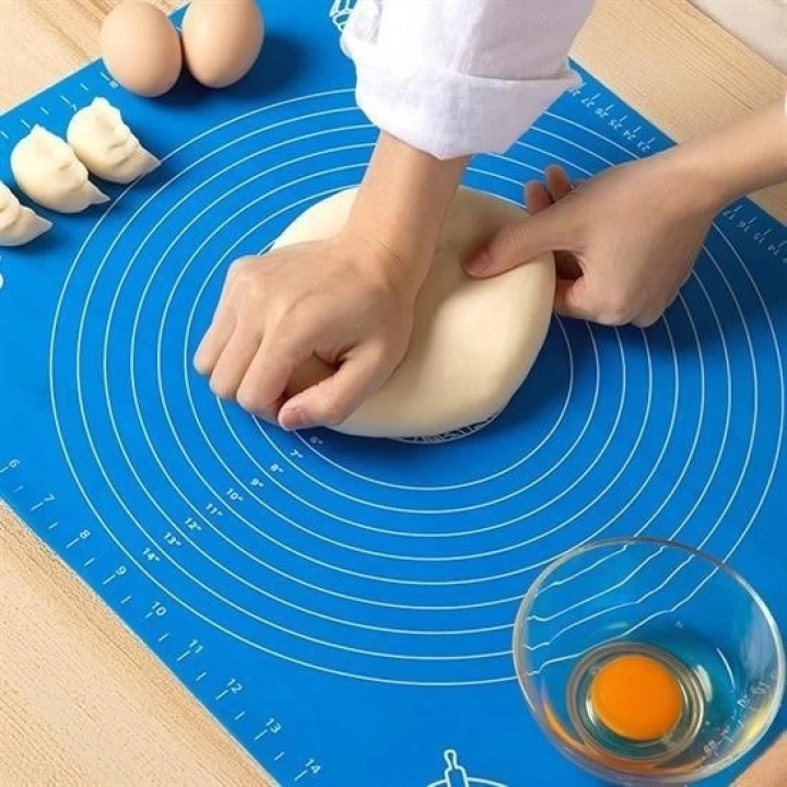 BFS  40*50 cm Silikon Ölçekli Kullanımı Kolay Hamur Açma Matı Ekmek Mantı Makarna Hamuru Yoğurma