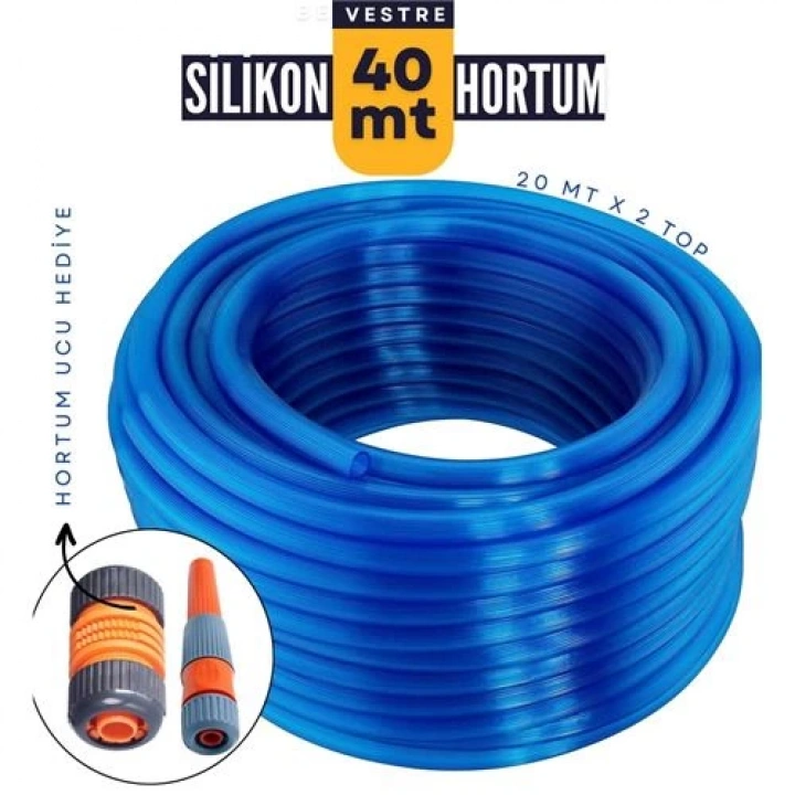 BFS   40 Metre Silikonlu Bahçe Hortumu Sulama Aparatı HEDİYELİ