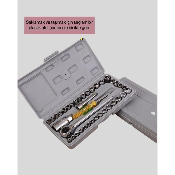 BFS 40 Parça Cırcır Lokma Anahtar Seti Profesyonel Kullanım