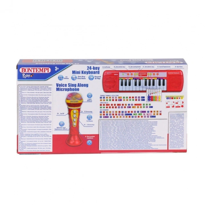 BFS 4002120  Elektronik Mikrofonlu Org 24 Tuş Kırmızı -