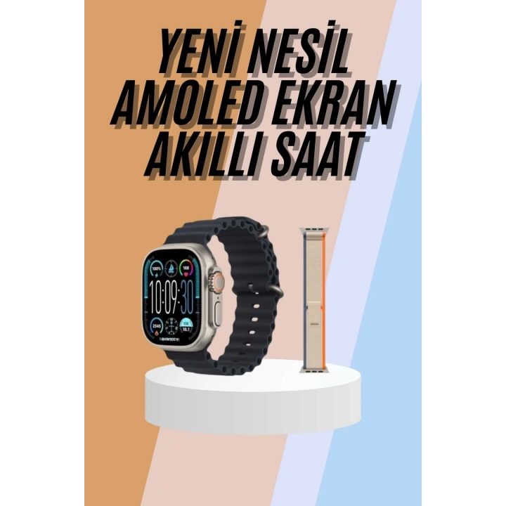 BFS 49mm Akıllı Saat Amoled Ekranlı Kadın Erkek Kol Saati Plastik Kordon