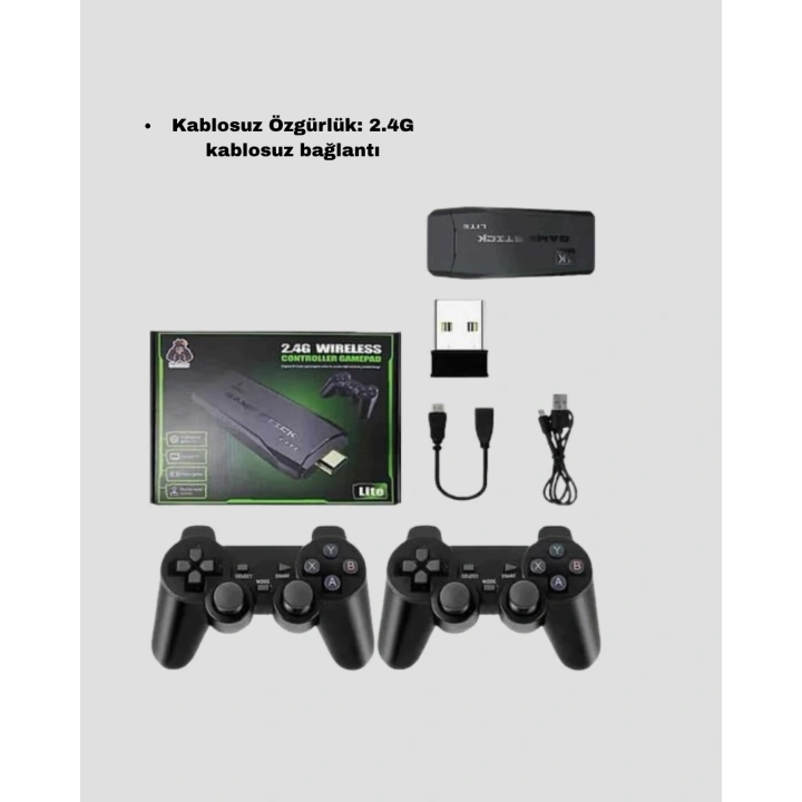 BFS 4K Destekli Kablosuz Retro Atari Oyun Konsolu – 20000 Oyun, 2 Kolu