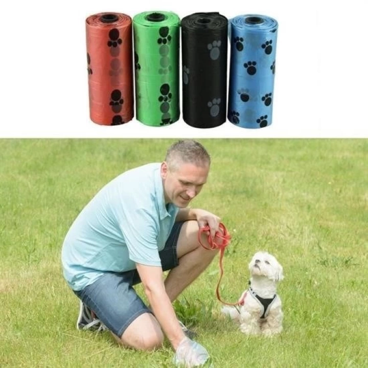 BFS  4lü Evcil Hayvanlar Için Pati Desenli Kedi Köpek Kaka Poşeti Torbası