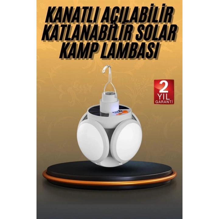 BFS 5 Kanatlı Bahçe Aydınlatma Led Askılı Solar Güneş Enerji Usb Sarjlı