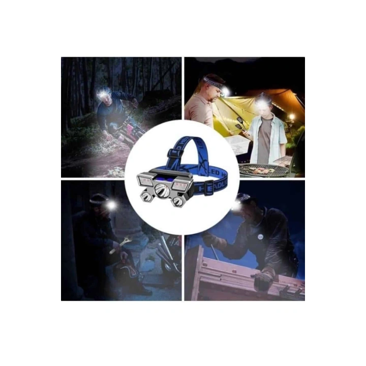 BFS 5 LED Far Şarj Edilebilir Güçlü Kafa Lambası Kamp Lambası 4 Modlu (Kopya)