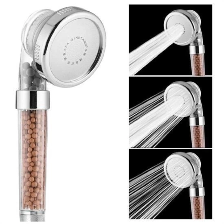 BFS  %50 Su Tasarruflu ve Arıtmalı Doğal Taşlı Banyo El Duş Başlığı