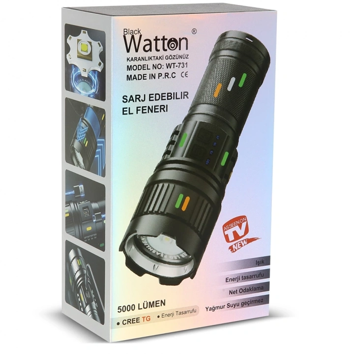 BFS 5000 Lümen Cree Tg Led Şarj Göstergeli El Feneri  Wt-731