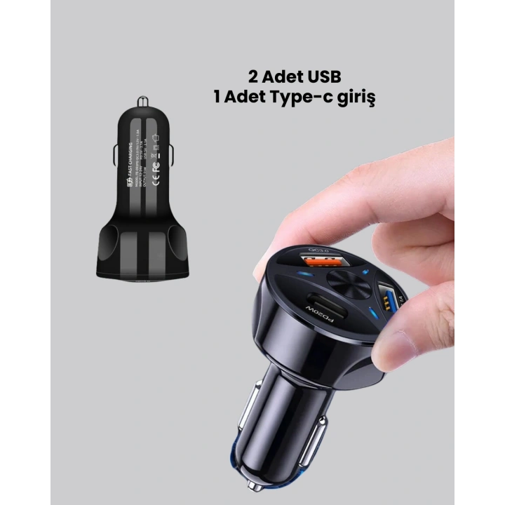 BFS 55W Güçlü Araç Şarj Cihazı Power Delivery Destekli