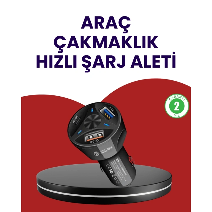 BFS 55W PD ve Quick Charge 3.0 Destekli Polygold Araç Şarj Adaptörü