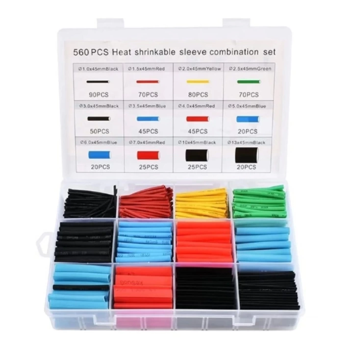 BFS  560 Parça Isıyla Daralan Makaron Kablo Koruyucu Kılıf Makaron Kablo Yalıtım Makaron Seti