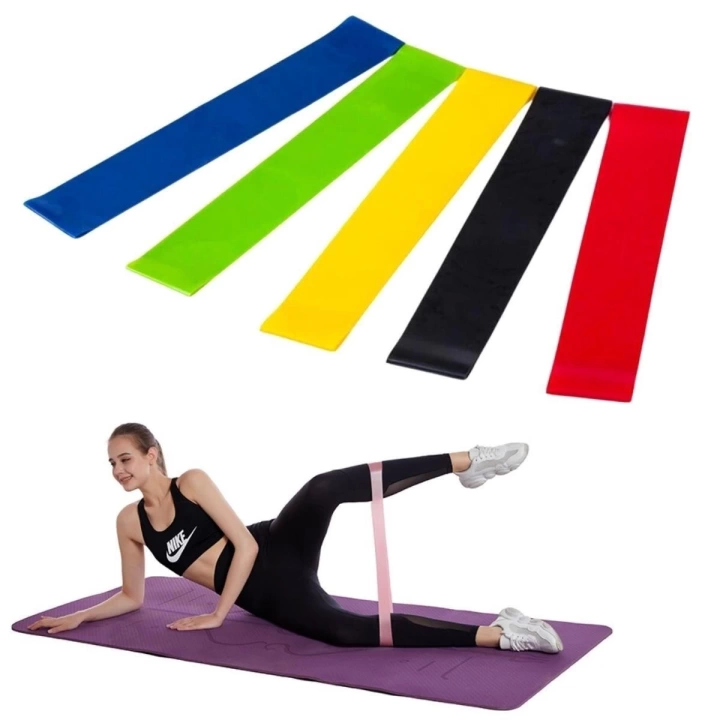 BFS    5li Egzersiz Direnç Bant Seti Pilates Crossfit Ekipmanları