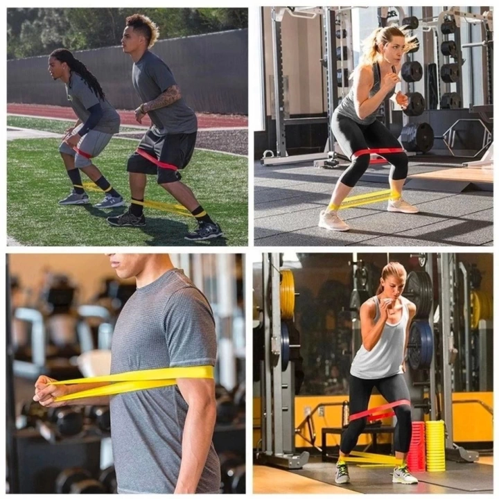 BFS    5li Egzersiz Direnç Bant Seti Pilates Crossfit Ekipmanları