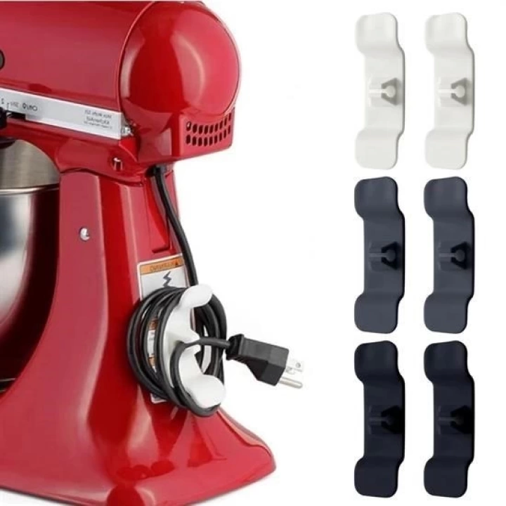 BFS  6lı Pratik Kablo Toparlayıcı Yapışkanlı Klips Mutfak Air Fryer Kettle Kahve Tost Makinası