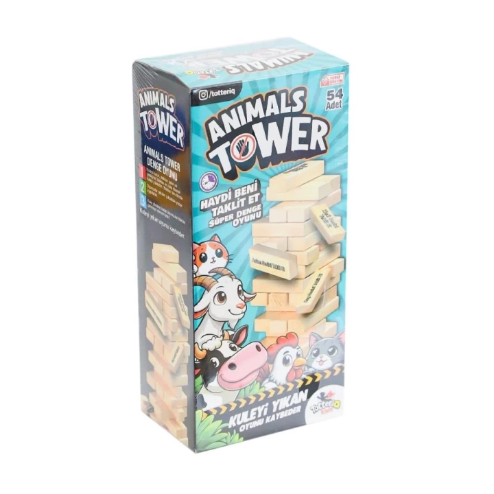 BFS   7378 Animals Tower Süper Denge Oyunu 54 Parça -Tottreiq