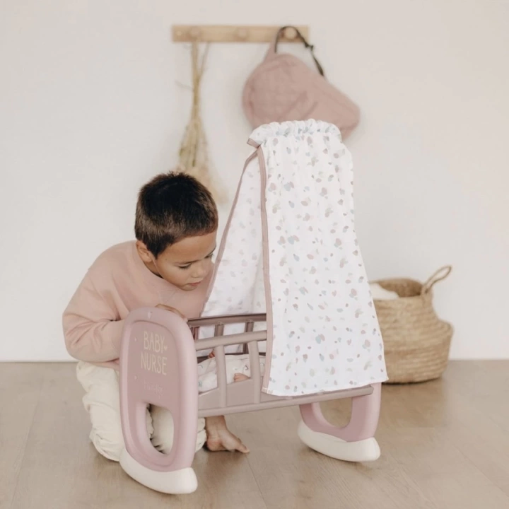 BFS  7600220373 Smoby Baby Nurse Oyuncak Bebek için Sallanan Beşik Oyun Seti +18 ay