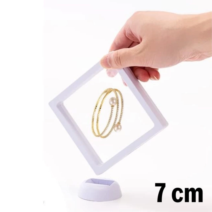 BFS  7x7 cm Standlı 3D Takı Ziynet Hatıra Koleksiyon Saklama Kutusu Şeffaf Film Çerçevesi