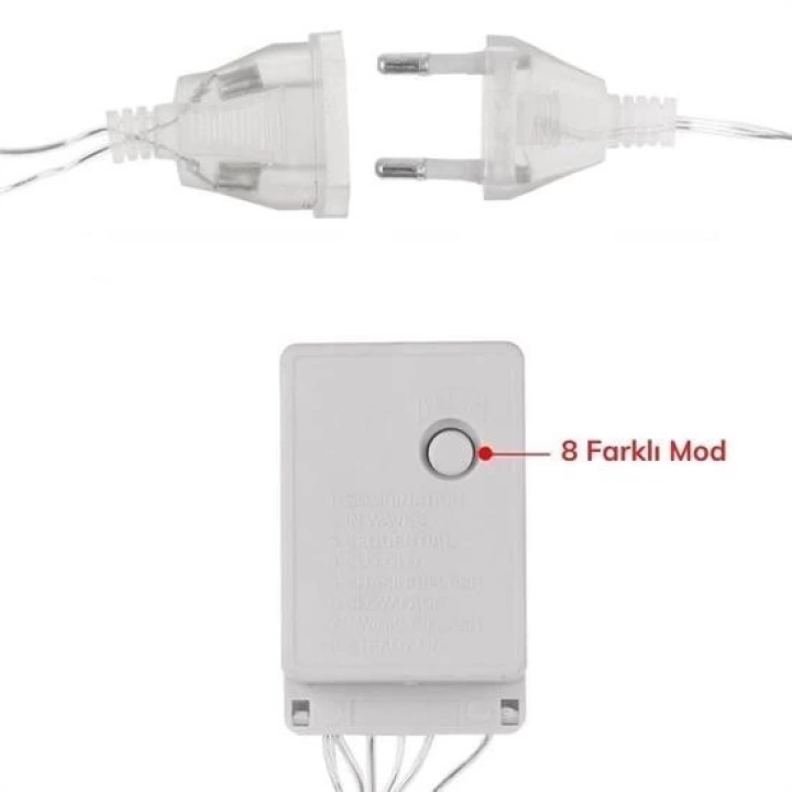 BFS  8 Fonksiyonlu 16 Saçaklı Perde Led 3 x 1 (Günışığı)
