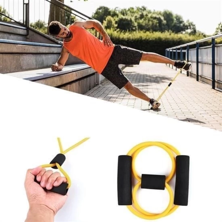 BFS  8 Şeklinde Direnç Bandı Yoga Plates Ve Vücut Geliştirme Egzersiz Bandı