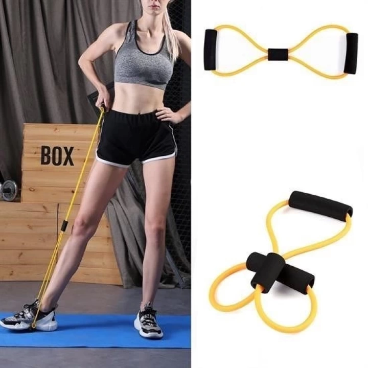 BFS  8 Şeklinde Direnç Bandı Yoga Plates Ve Vücut Geliştirme Egzersiz Bandı