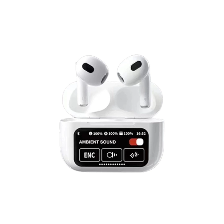 BFS A10 Pro Aktif Gürültü Engelleyici Özellikli Dijital Ekranlı Airpods Bluetooth Kulaklık - Beyaz