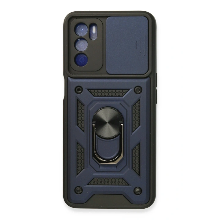 BFS   A16 Kılıf Pars Lens Yüzüklü Silikon - Lacivert