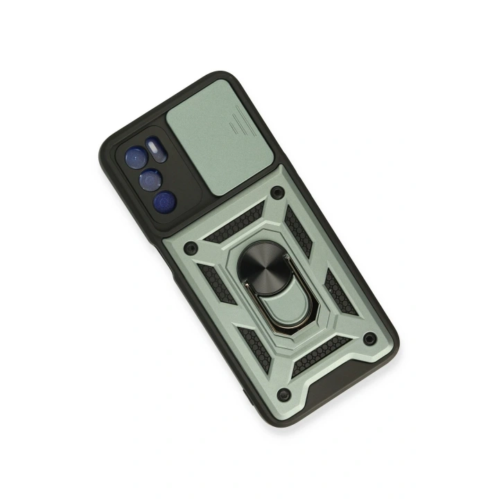 BFS   A16 Kılıf Pars Lens Yüzüklü Silikon - Yeşil