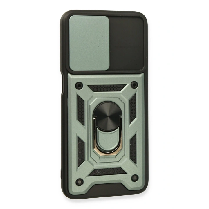 BFS   A16 Kılıf Pars Lens Yüzüklü Silikon - Yeşil