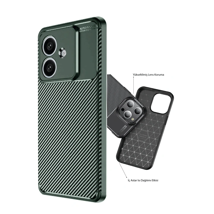 BFS   A3 Kılıf Auto Focus Karbon Kapak - Koyu Yeşil