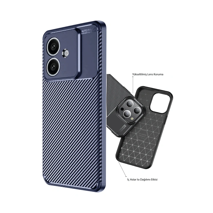 BFS   A3 Kılıf Auto Focus Karbon Kapak - Lacivert