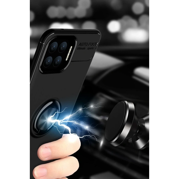 BFS   A73 Kılıf Range Yüzüklü Silikon - Siyah-Kırmızı