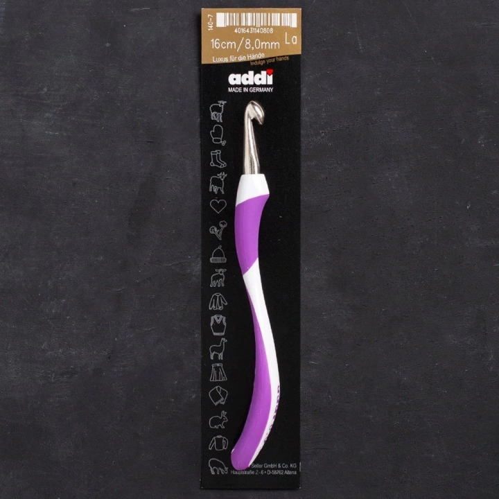 BFS Addi Swing 8mm 16cm Mor Ergonomik Yün Tığ - 140-7