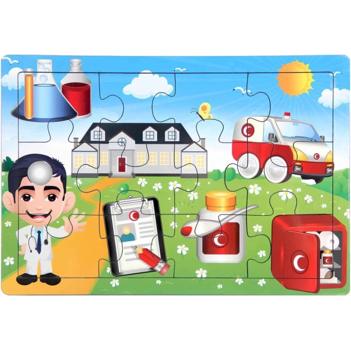BFS   Ahşap Eğitici Puzzle 12 Parça