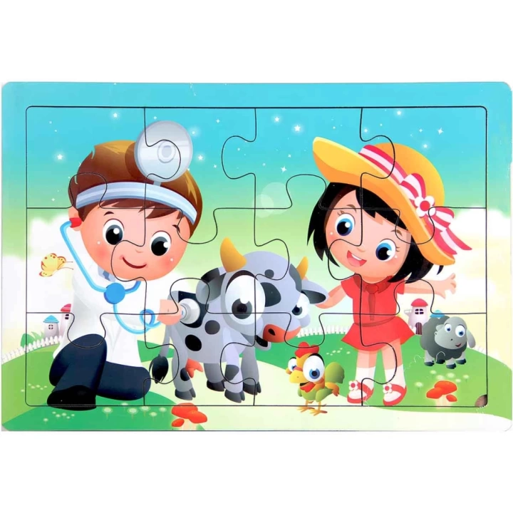 BFS   Ahşap Eğitici Puzzle 12 Parça