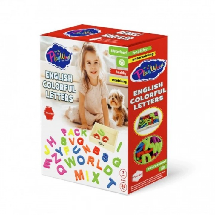 BFS   Ahşap Kasalı Renkli Harfler 33 Parça 402