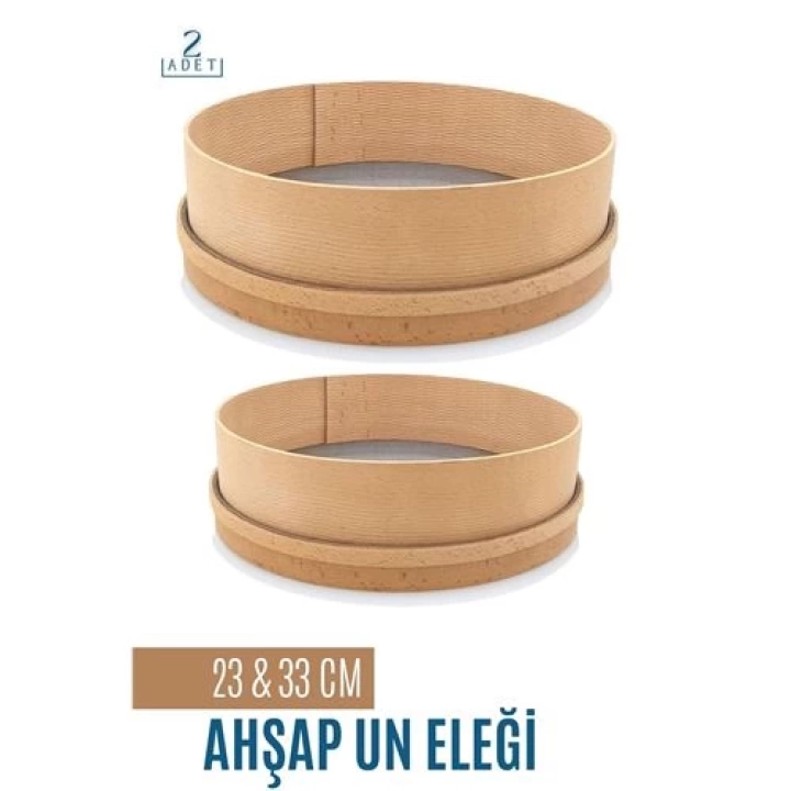 BFS Ahşap Un Eleği 23 ve 33 CM 2 li Set