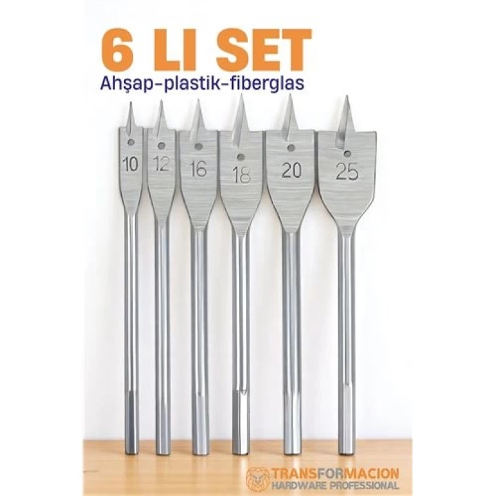 BFS  Ahşap Yaprak Matkap Ucu Seti - Plastik Fiberglas Ahşap Delik Açma Panç Seti