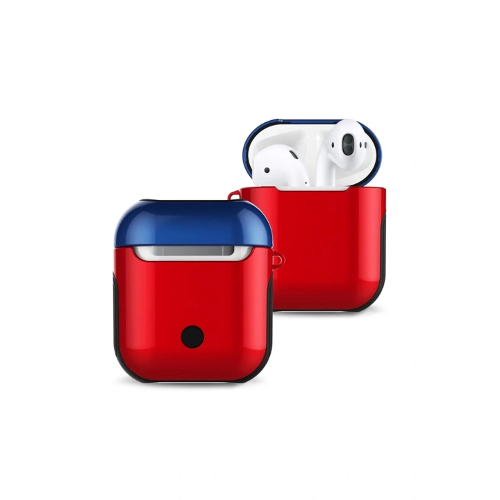 BFS Airpods 2 (2.nesil) 3in1 Kılıf - Kırmızı-Lacivert
