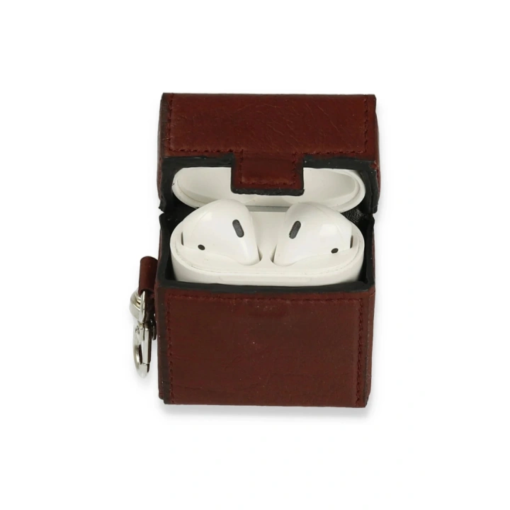 BFS Airpods 2 (2.nesil) Deri Kılıf - Bordo