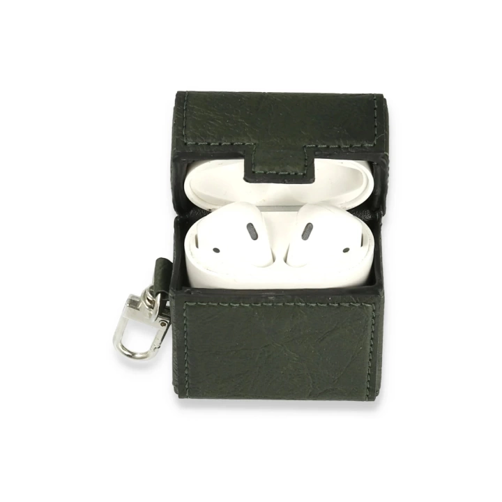BFS Airpods 2 (2.nesil) Deri Kılıf - Haki Yeşil