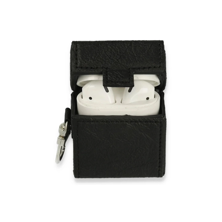 BFS Airpods 2 (2.nesil) Deri Kılıf - Siyah