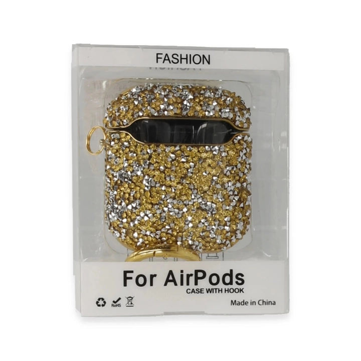 BFS Airpods 2 (2.nesil) Mira Taşlı Kılıf - Gold