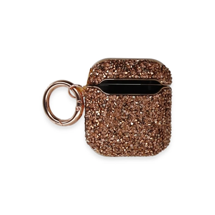 BFS Airpods 2 (2.nesil) Mira Taşlı Kılıf - Rose Gold