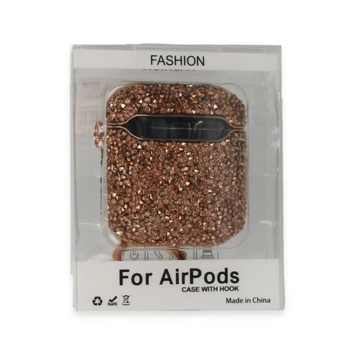 BFS Airpods 2 (2.nesil) Mira Taşlı Kılıf - Rose Gold